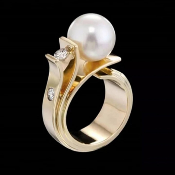 🎀18k White Pearl Ring - Picture 6 of 6